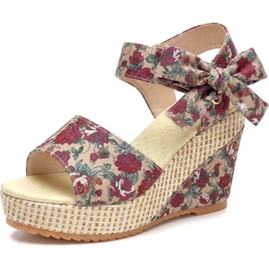 image:imageAllegra K Womens Laceup Camouflage Platform Peeptoe SandalsPink2