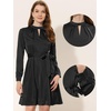 image:imageAllegra K Aline Dress for Womens Elegant Satin Keyhole Tie Waist Dress for Work