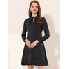 image:imageAllegra K Aline Dress for Womens Elegant Satin Keyhole Tie Waist Dress for Work