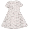 image:imageAllegra K Womens Peter Pan Collar Tie Neck Short Sleeves ALine Elegant Belted Vintage Floral DressBeige