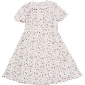 image:imageAllegra K Womens Peter Pan Collar Tie Neck Short Sleeves ALine Elegant Belted Vintage Floral DressBeige