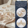 image:imageAllegra K 2 PCS Womens Square Rhinestones Shoe Clips Pearls Removable Buckles Shoe Decorations for GiftsClearSquare