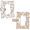 image:imageAllegra K 2 PCS Womens Square Rhinestones Shoe Clips Pearls Removable Buckles Shoe Decorations for GiftsGoldPearl