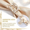image:imageAllegra K 2 PCS Womens Square Rhinestones Shoe Clips Pearls Removable Buckles Shoe Decorations for GiftsGoldPearl