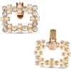 image:imageAllegra K 2 PCS Womens Square Rhinestones Shoe Clips Pearls Removable Buckles Shoe Decorations for GiftsGoldRhinestone