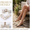 image:imageAllegra K 2 PCS Womens Square Rhinestones Shoe Clips Pearls Removable Buckles Shoe Decorations for GiftsGoldRhinestone