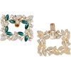 image:imageAllegra K 2 PCS Womens Square Rhinestones Shoe Clips Pearls Removable Buckles Shoe Decorations for GiftsGreenSquare