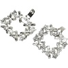 image:imageAllegra K 2 PCS Womens Square Rhinestones Shoe Clips Pearls Removable Buckles Shoe Decorations for GiftsSilverFourLeaf