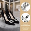 image:imageAllegra K 2 PCS Womens Square Rhinestones Shoe Clips Pearls Removable Buckles Shoe Decorations for GiftsSilverFourLeaf