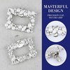 image:imageAllegra K 2 PCS Womens Square Rhinestones Shoe Clips Pearls Removable Buckles Shoe Decorations for GiftsSilverPearl