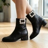 image:imageAllegra K 2 PCS Womens Square Rhinestones Shoe Clips Pearls Removable Buckles Shoe Decorations for GiftsSilverRhinestone