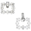 image:imageAllegra K 2 PCS Womens Square Rhinestones Shoe Clips Pearls Removable Buckles Shoe Decorations for GiftsSilverRhinestone