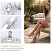 image:imageAllegra K 2 PCS Womens Square Rhinestones Shoe Clips Pearls Removable Buckles Shoe Decorations for GiftsSilverTrapezoid