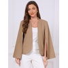 image:imageAllegra K Cape Sleeve Blazer for Womens Business Work Open Front Casual Jacket CoatLight Brown