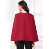 image:imageAllegra K Cape Sleeve Blazer for Womens Business Work Open Front Casual Jacket CoatRed