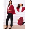 image:imageAllegra K Cape Sleeve Blazer for Womens Business Work Open Front Casual Jacket CoatRed