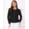 image:imageAllegra K Cardigan Sweaters for Women Collarless Button Up Dressy Chunky Knit CardigansBlack