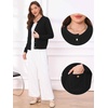 image:imageAllegra K Cardigan Sweaters for Women Collarless Button Up Dressy Chunky Knit CardigansBlack