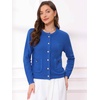 image:imageAllegra K Cardigan Sweaters for Women Collarless Button Up Dressy Chunky Knit CardigansRoyal Blue