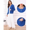 image:imageAllegra K Cardigan Sweaters for Women Collarless Button Up Dressy Chunky Knit CardigansRoyal Blue