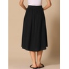 image:imageAllegra K Cotton Midi Skirt for Womens Summer Casual Button Decor Elastic Waist ALine Skirts with PocketBlack