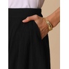 image:imageAllegra K Cotton Midi Skirt for Womens Summer Casual Button Decor Elastic Waist ALine Skirts with PocketBlack