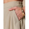 image:imageAllegra K Cotton Midi Skirt for Womens Summer Casual Button Decor Elastic Waist ALine Skirts with PocketKhaki