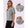image:imageAllegra K Gingham Tops for Womens Peasant Plaid Smocked Ruffle Puff Sleeve BlousesBlack
