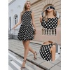 image:imageAllegra K Polka Dot Dress for Women Casual Summer Sleeveless Tank Dress Boat Neck Y2K Bubble DressesBlack