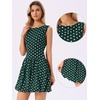 image:imageAllegra K Polka Dot Dress for Women Casual Summer Sleeveless Tank Dress Boat Neck Y2K Bubble DressesDark Green