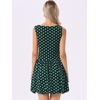 image:imageAllegra K Polka Dot Dress for Women Casual Summer Sleeveless Tank Dress Boat Neck Y2K Bubble DressesDark Green