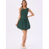 image:imageAllegra K Polka Dot Dress for Women Casual Summer Sleeveless Tank Dress Boat Neck Y2K Bubble DressesDark Green