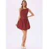 image:imageAllegra K Polka Dot Dress for Women Casual Summer Sleeveless Tank Dress Boat Neck Y2K Bubble DressesDark Red