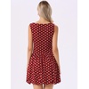 image:imageAllegra K Polka Dot Dress for Women Casual Summer Sleeveless Tank Dress Boat Neck Y2K Bubble DressesDark Red