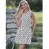 image:imageAllegra K Polka Dot Dress for Women Casual Summer Sleeveless Tank Dress Boat Neck Y2K Bubble DressesWhite