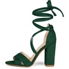 image:imageAllegra K Women Crisscross Front Block Heeled Lace Up Green Sandals 6 m US