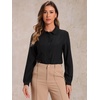 image:imageAllegra K Womens Bodysuit Button Up Peter Pan Collar Shirt Long Sleeve Business Work Tops Body SuitBlack