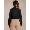 image:imageAllegra K Womens Bodysuit Button Up Peter Pan Collar Shirt Long Sleeve Business Work Tops Body SuitBlack