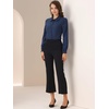 image:imageAllegra K Womens Bodysuit Button Up Peter Pan Collar Shirt Long Sleeve Business Work Tops Body SuitDark Blue