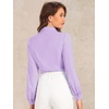 image:imageAllegra K Womens Bodysuit Button Up Peter Pan Collar Shirt Long Sleeve Business Work Tops Body SuitLight Purple