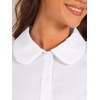 image:imageAllegra K Womens Bodysuit Button Up Peter Pan Collar Shirt Long Sleeve Business Work Tops Body SuitWhite