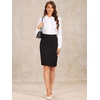 image:imageAllegra K Womens Bodysuit Button Up Peter Pan Collar Shirt Long Sleeve Business Work Tops Body SuitWhite
