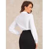 image:imageAllegra K Womens Bodysuit Button Up Peter Pan Collar Shirt Long Sleeve Business Work Tops Body SuitWhite
