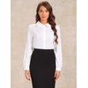 image:imageAllegra K Womens Bodysuit Button Up Peter Pan Collar Shirt Long Sleeve Business Work Tops Body SuitWhite