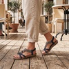 image:imageAllegra K Womens Rhinestone Knot Flat Bohemian Ankle Elastic SandalsBlue