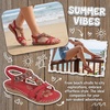 image:imageAllegra K Womens Rhinestone Knot Flat Bohemian Ankle Elastic SandalsBurgundy