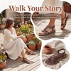image:imageAllegra K Womens Rhinestone Knot Flat Bohemian Ankle Elastic SandalsCoffee