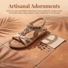 image:imageAllegra K Womens Rhinestone Knot Flat Bohemian Ankle Elastic SandalsKhaki