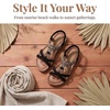 image:imageAllegra K Womens Rhinestone Knot Flat Bohemian Ankle Elastic SandalsLight Black