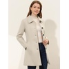 image:imageAllegra K Womens Single Breasted Pea Coats Peter Pan Collar Warm Winter Outwear Casual Work Office OvercoatBeige